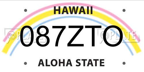 087ZTO Hawaii License Plate