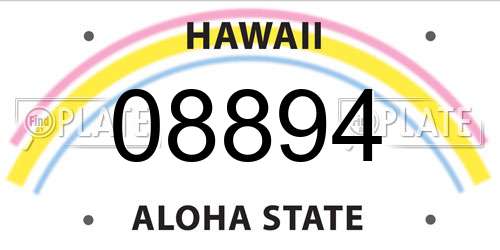 08894 Hawaii License Plate