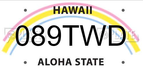 089TWD Hawaii License Plate