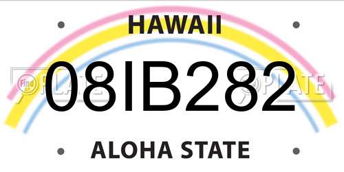 08IB282 Hawaii License Plate