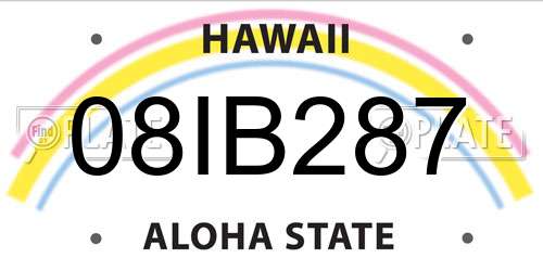 08IB287 Hawaii License Plate