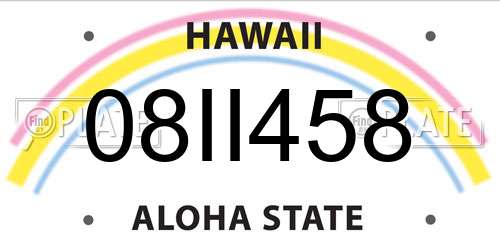 08II458 Hawaii License Plate