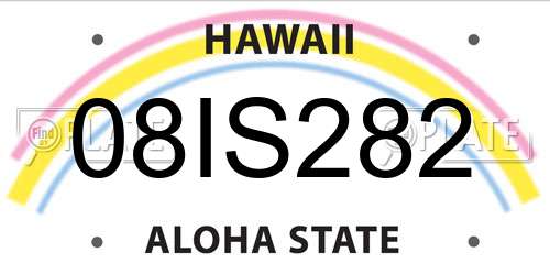08IS282 Hawaii License Plate