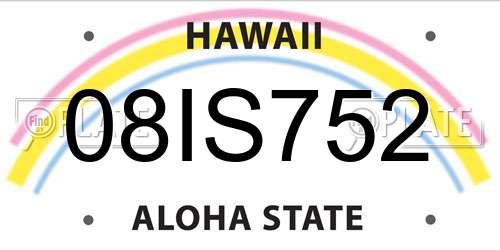 08IS752 Hawaii License Plate