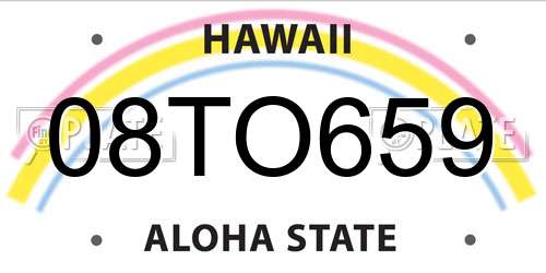 08TO659 Hawaii License Plate