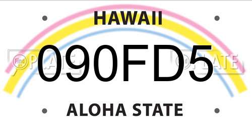 090FD5 Hawaii License Plate