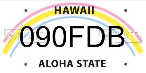 090FDB Hawaii License Plate