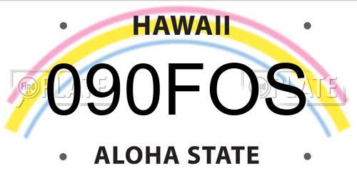 090FOS Hawaii License Plate
