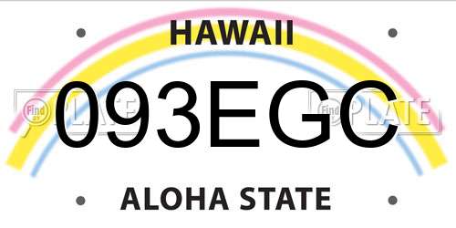 093EGC Hawaii License Plate
