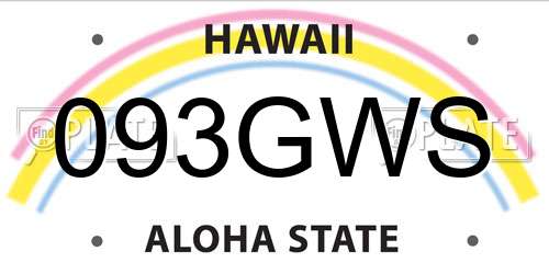 093GWS Hawaii License Plate