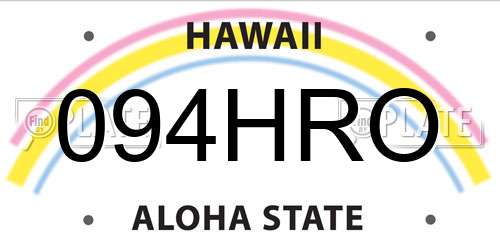 094HRO Hawaii License Plate