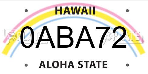 0ABA72 Hawaii License Plate