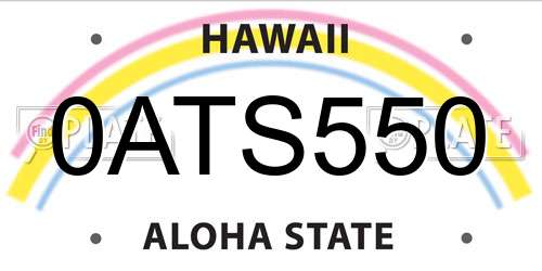 0ATS550 Hawaii License Plate