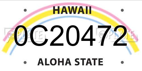 0C20472 Hawaii License Plate