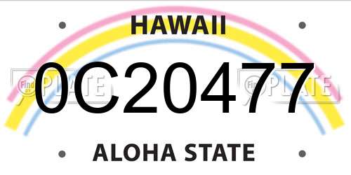 0C20477 Hawaii License Plate