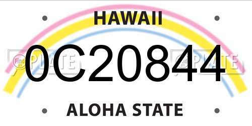 0C20844 Hawaii License Plate