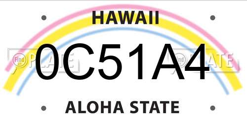 0C51A4 Hawaii License Plate