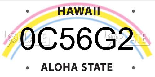 0C56G2 Hawaii License Plate