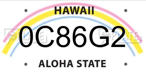 0C86G2 Hawaii License Plate