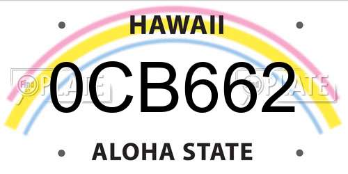 0CB662 Hawaii License Plate
