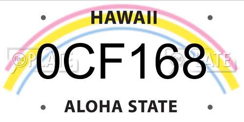0CF168 Hawaii License Plate