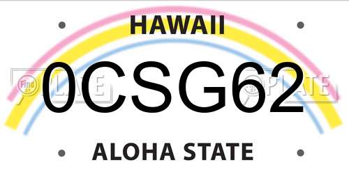 0CSG62 Hawaii License Plate