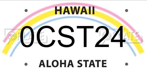 0CST24 Hawaii License Plate