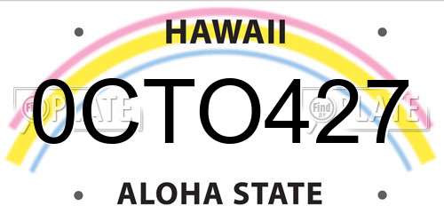 0CTO427 Hawaii License Plate