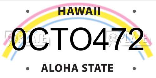0CTO472 Hawaii License Plate