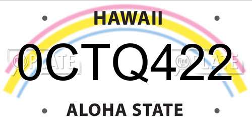 0CTQ422 Hawaii License Plate