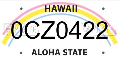 0CZ0422 Hawaii License Plate