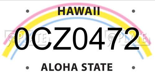 0CZ0472 Hawaii License Plate