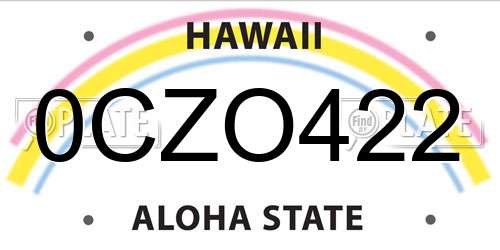 0CZO422 Hawaii License Plate