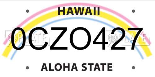 0CZO427 Hawaii License Plate