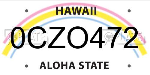 0CZO472 Hawaii License Plate