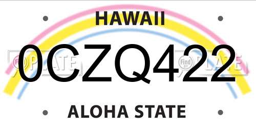 0CZQ422 Hawaii License Plate