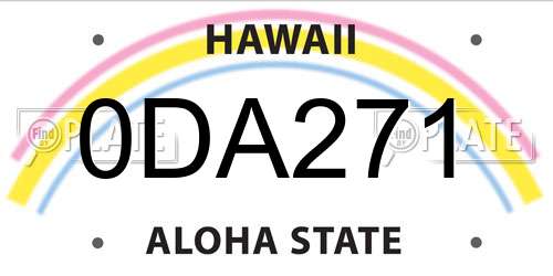 0DA271 Hawaii License Plate