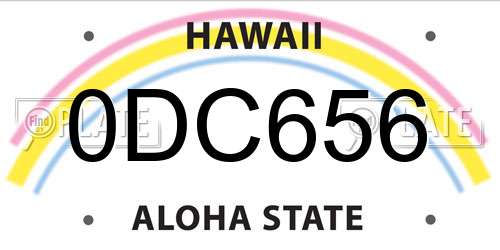 0DC656 Hawaii License Plate