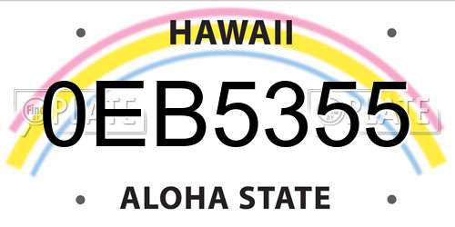 0EB5355 Hawaii License Plate