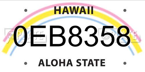 0EB8358 Hawaii License Plate