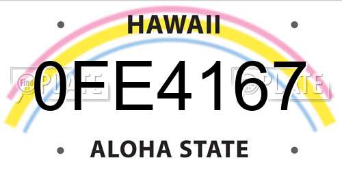 0FE4167 Hawaii License Plate