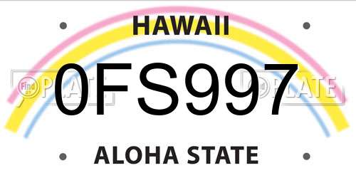 0FS997 Hawaii License Plate
