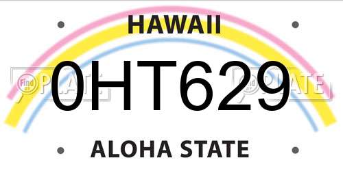 0HT629 Hawaii License Plate