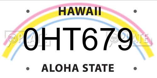 0HT679 Hawaii License Plate