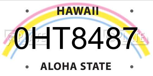 0HT8487 Hawaii License Plate