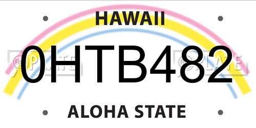 0HTB482 Hawaii License Plate