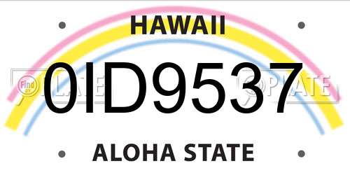 0ID9537 Hawaii License Plate