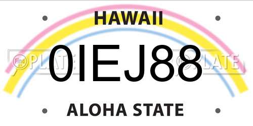 0IEJ88 Hawaii License Plate