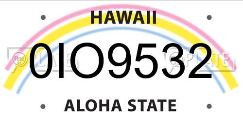0IO9532 Hawaii License Plate