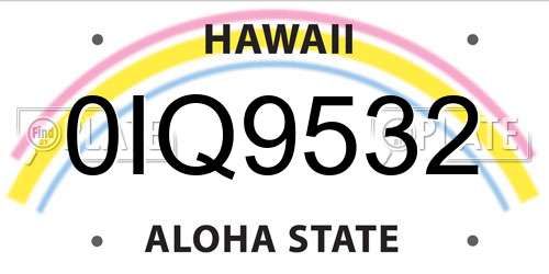 0IQ9532 Hawaii License Plate